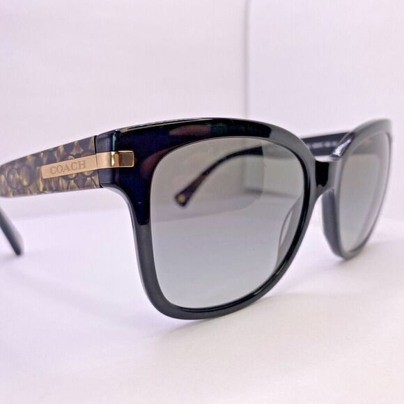 Coach Sunglasses Frame HC 8103 L080 Alfie 55 [] 17 135 MM Black Beige Ocelot - Picture 4 of 9